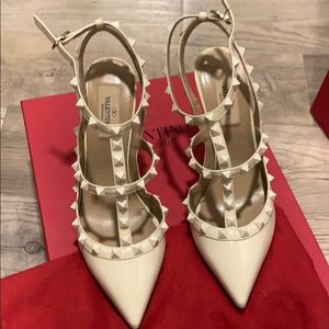 Valentino Rockstud - ivory patent leather 38.5